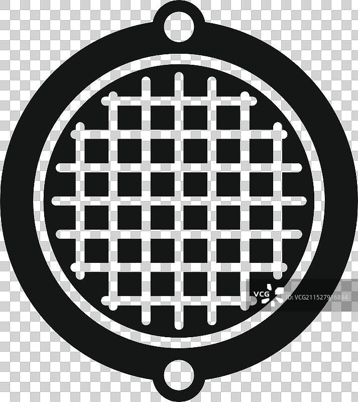 圆形华夫饼机图标，带有烘焙孔洞图片素材