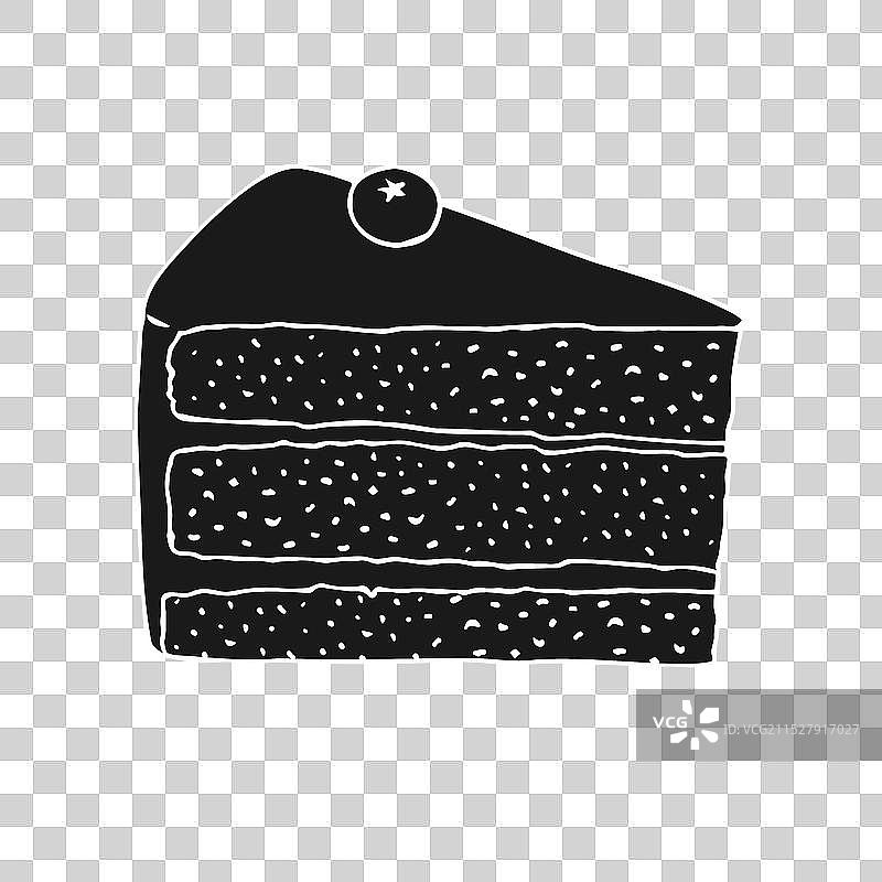 手绘涂鸦蛋糕片草图图片素材