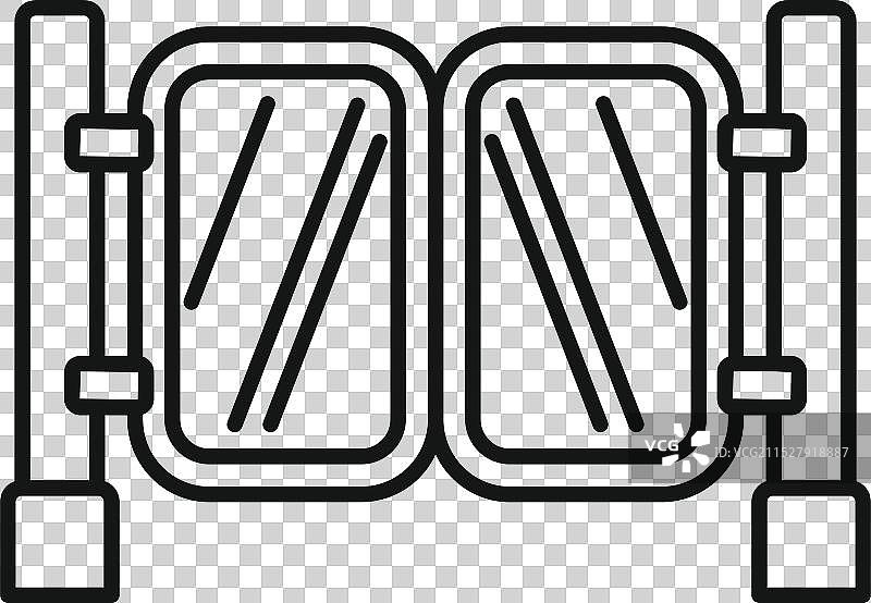 带金属框架和把手的双层玻璃门图片素材