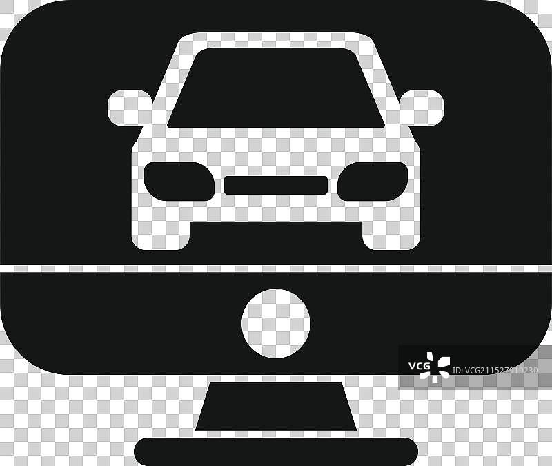 电脑上显示的简单汽车图标图片素材