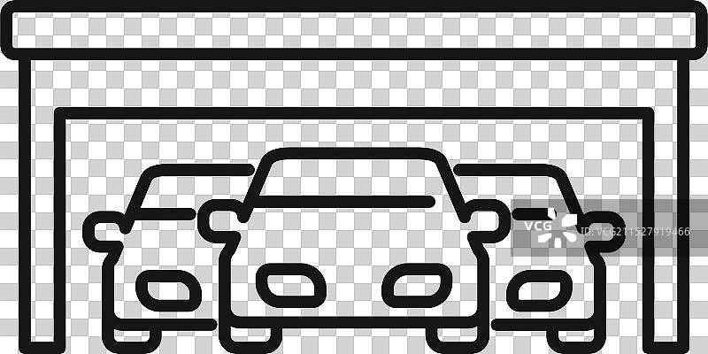 三辆车停在车库里图片素材