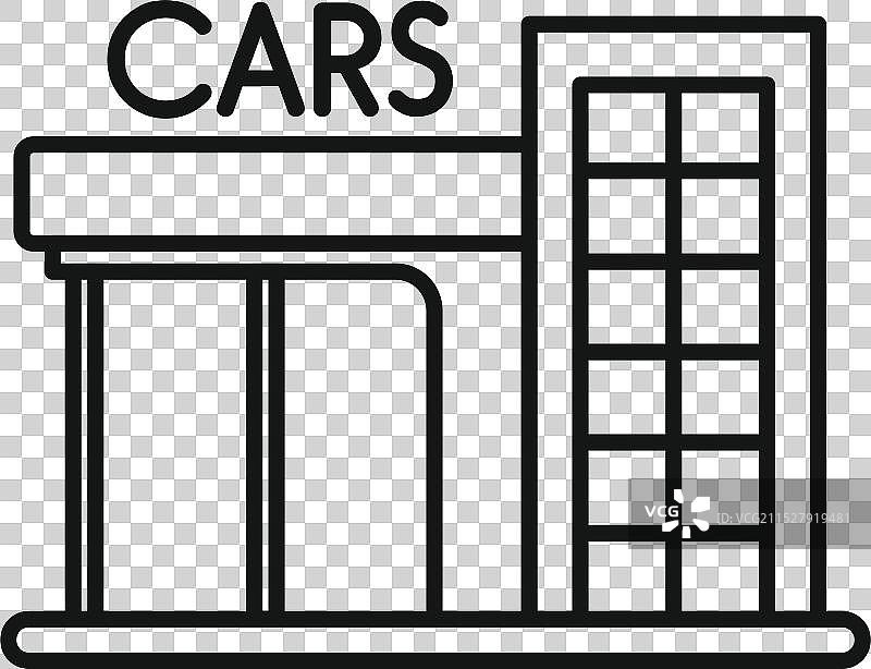 现代汽车展厅建筑外立面，配有大型展示区图片素材