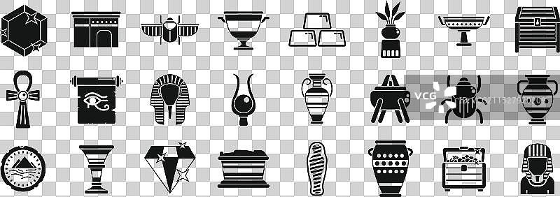 法老墓穴图标集 古埃及文化图片素材