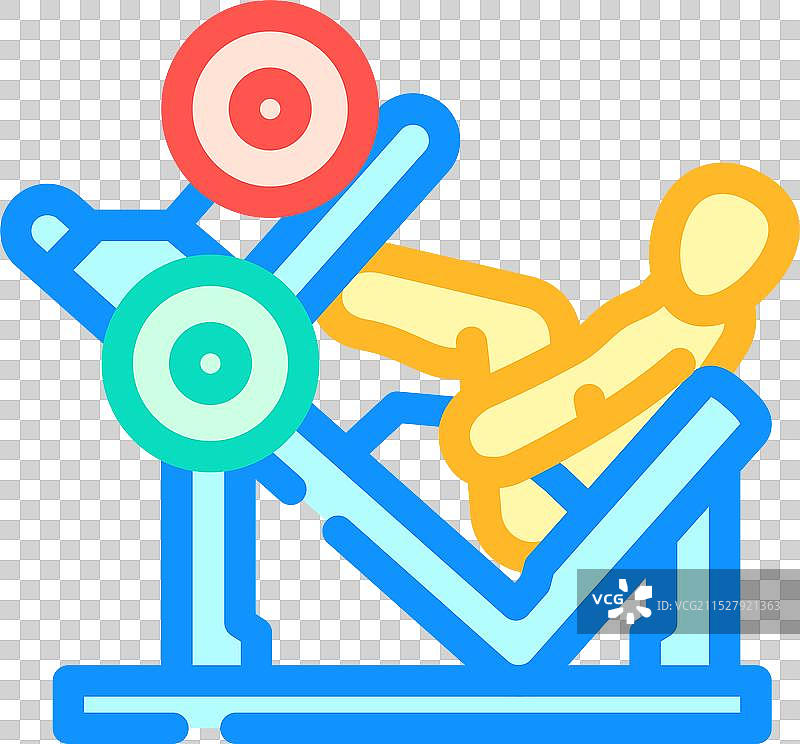 肱三头肌伸展健身运动手臂彩色图标图片素材