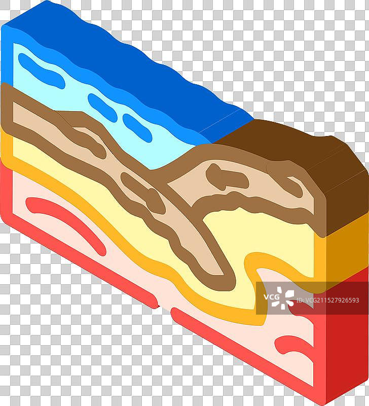 板块构造未解之谜等距图标图片素材