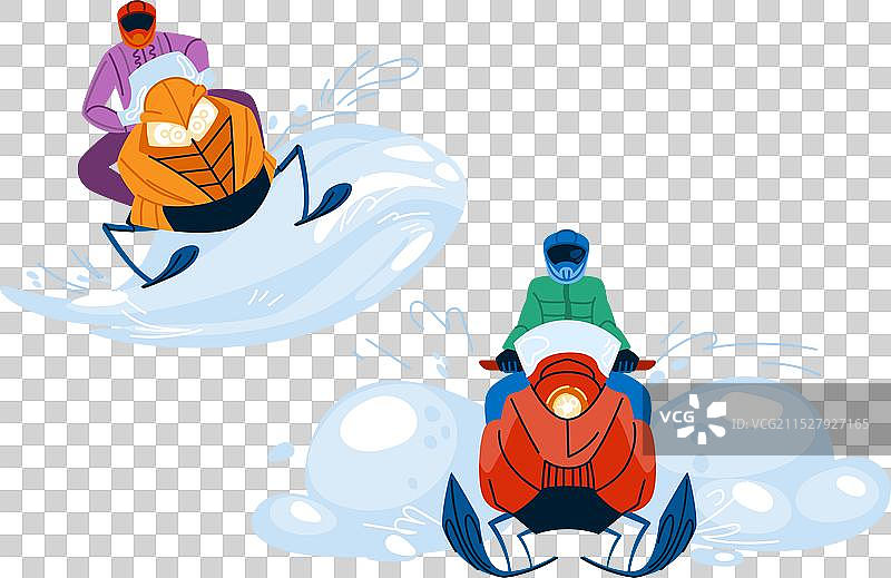 粉雪摩托滑雪图片素材