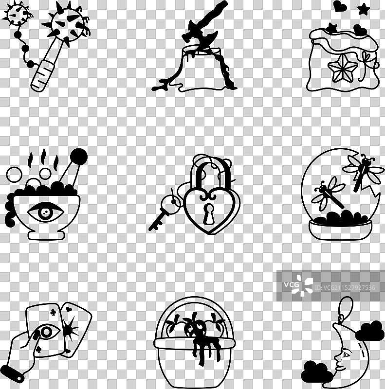 幻想世界符号图标集图片素材