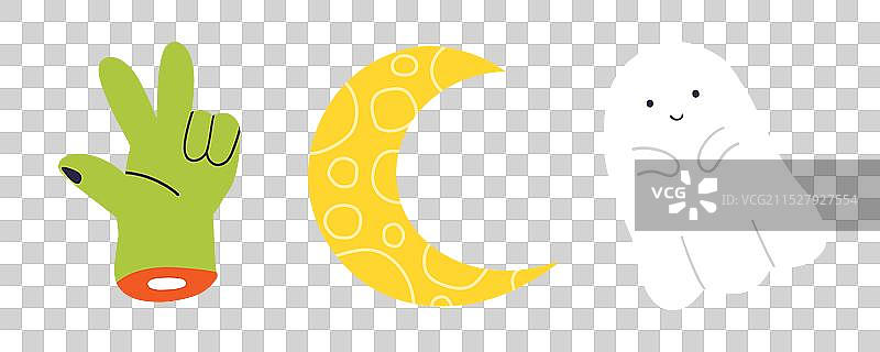 一个充满乐趣的万圣节，主题是绿色的元素图片素材