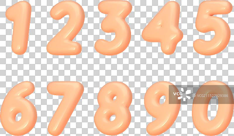 逼真的3D数字，潘通色号桃子绒毛色图片素材
