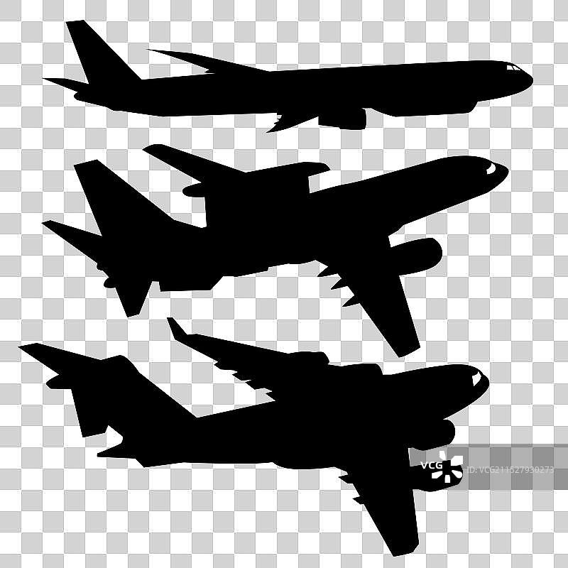 大型军用飞机轮廓集图片素材