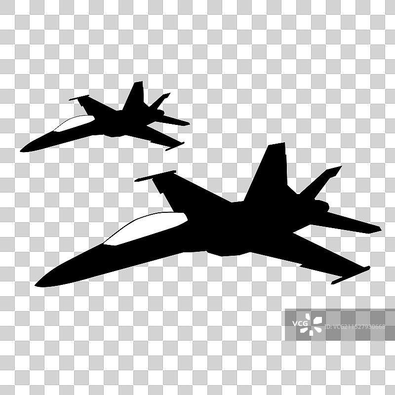 军用战斗机飞行编队剪影图片素材