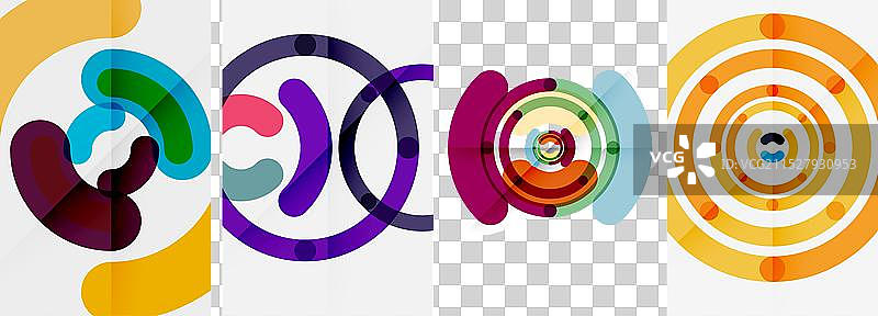 一组线条设计的圆形海报图片素材