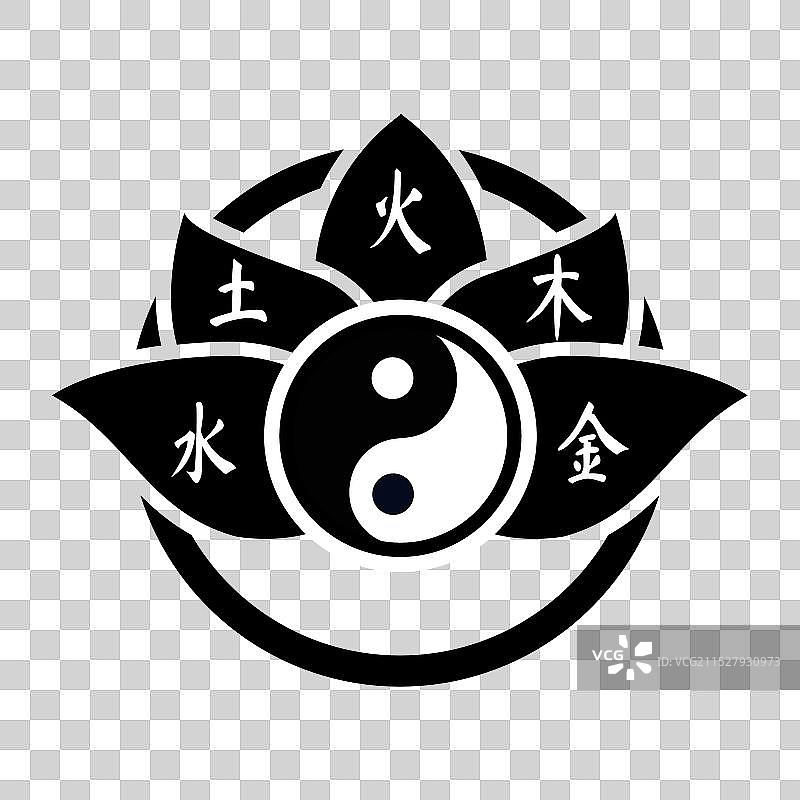 简单扁平的阴阳符号图片素材