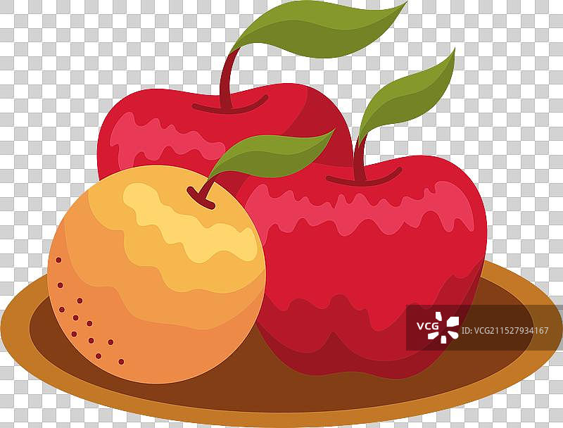 盘子上的苹果和橙子图片素材