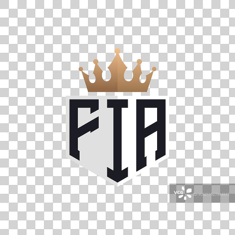 奢华的FIA标志，配有皇冠和优雅的FIA首字母图片素材