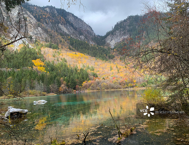 著名景点：金秋时节童话世界九寨沟——金铃海图片素材