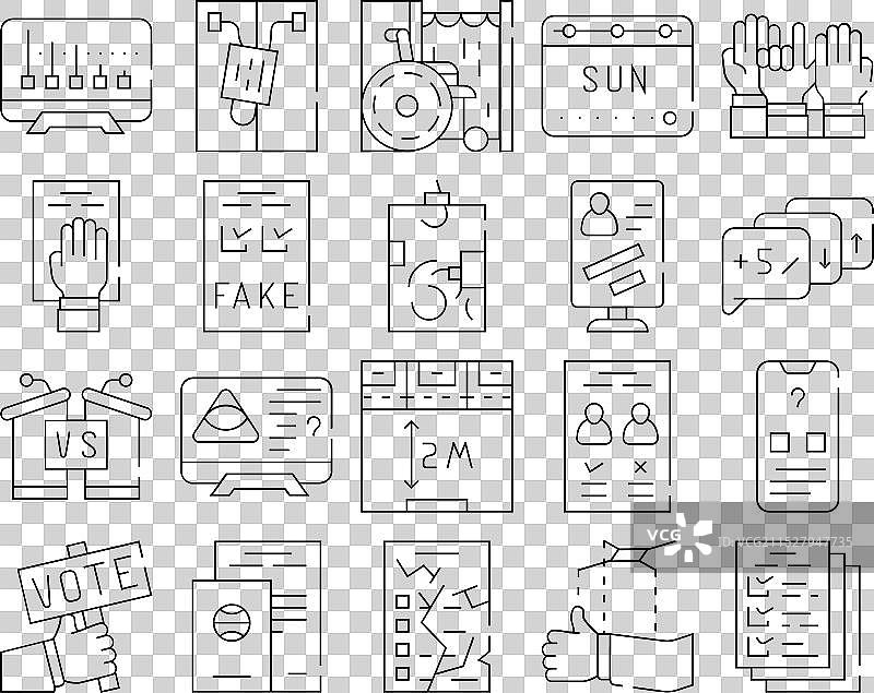 投票与选举图标集合图片素材