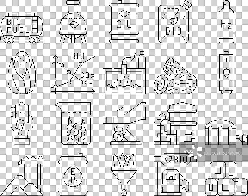 生物燃料绿色能源收集图标集图片素材