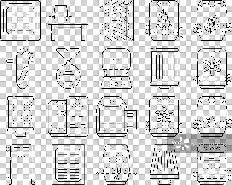 空气过滤器配件图标集合图片素材