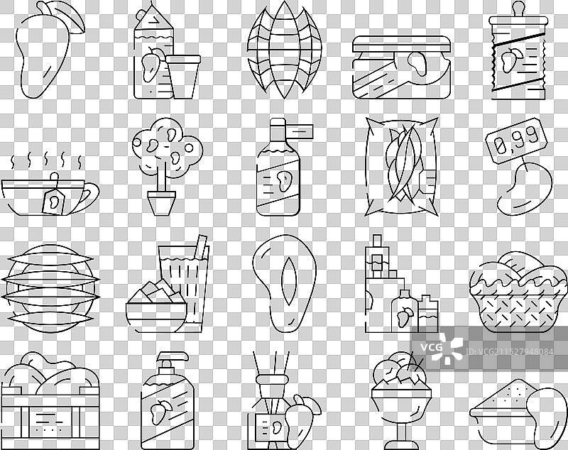 热带水果芒果图标集合图片素材