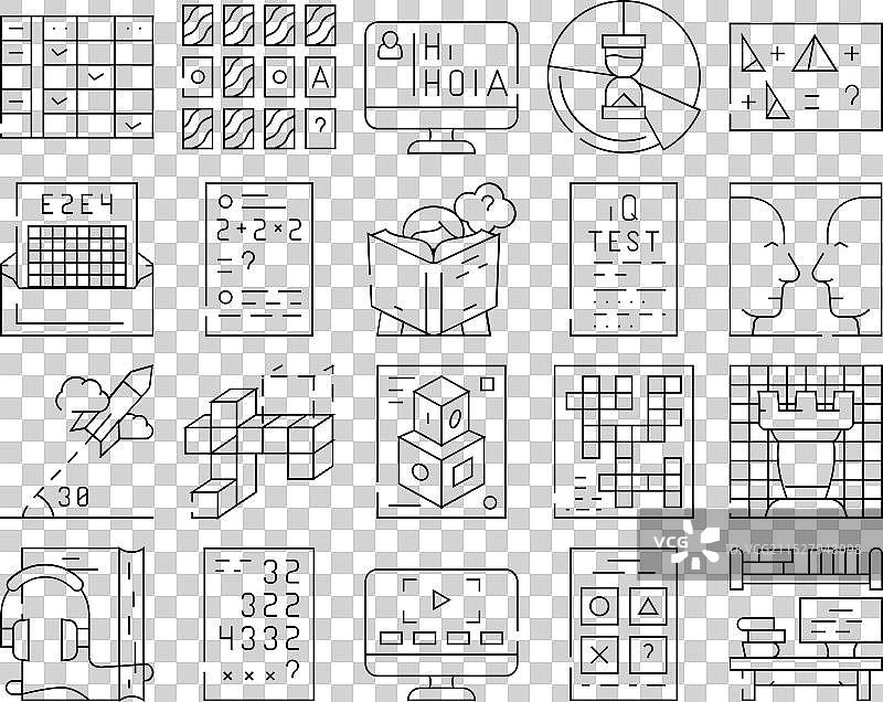 自学课程图标集合图片素材