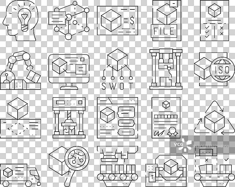 生产业务图标集合图片素材