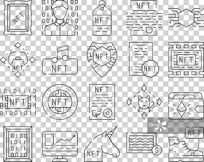 NFT数字技术收藏图标集图片素材