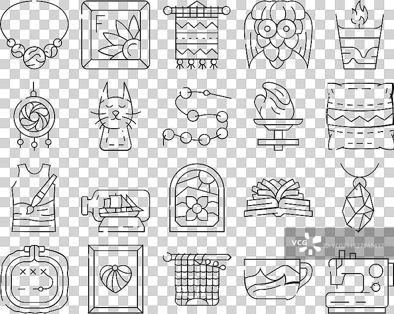 手工艺爱好职业图标集图片素材