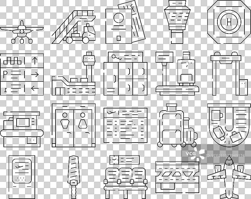 机场电子设备图标集图片素材
