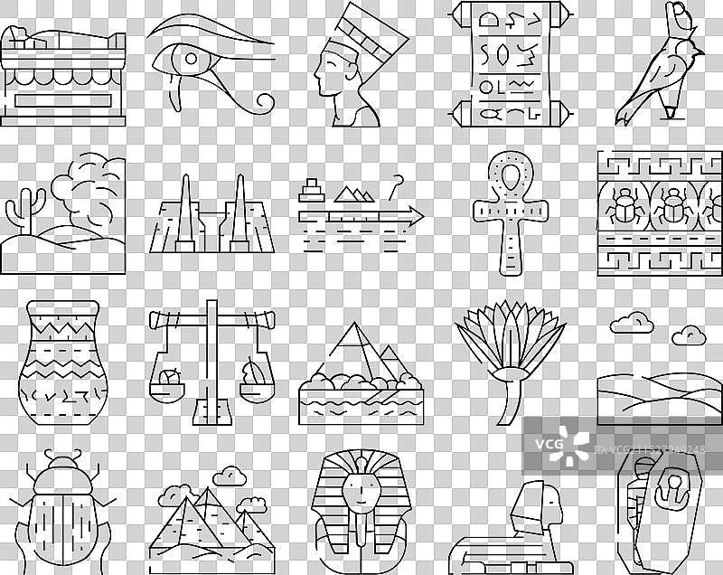 埃及文明风景图标集图片素材