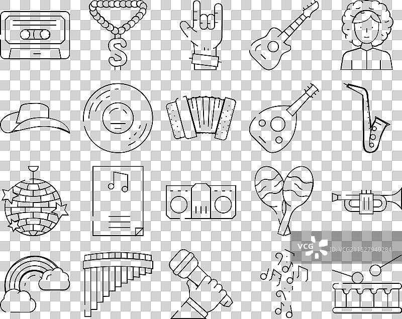 音乐类型音频表演图标集图片素材