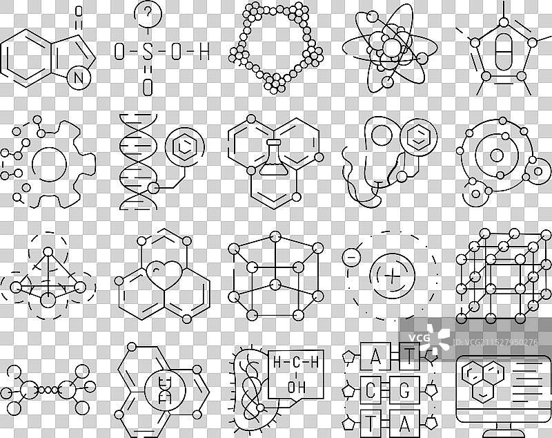 分子化学科学图标集图片素材