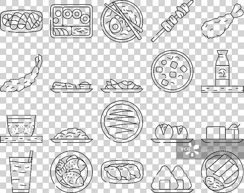 日本食品寿司图标集图片素材