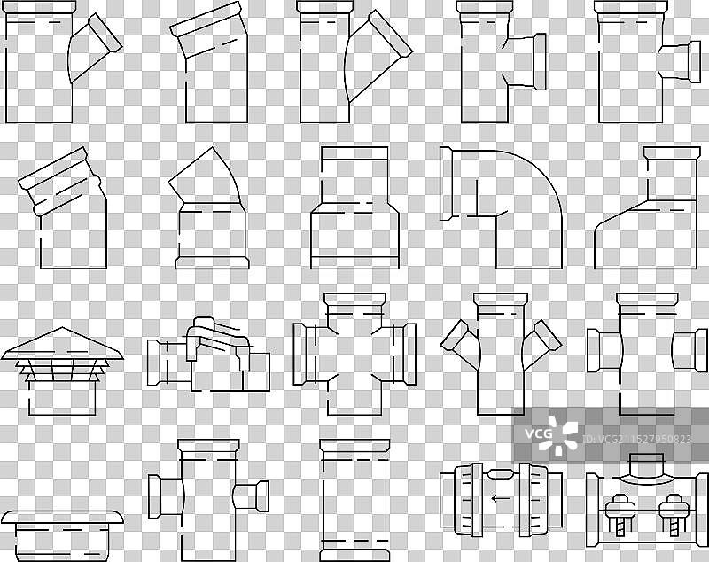 管道行业天然气管道图标集图片素材
