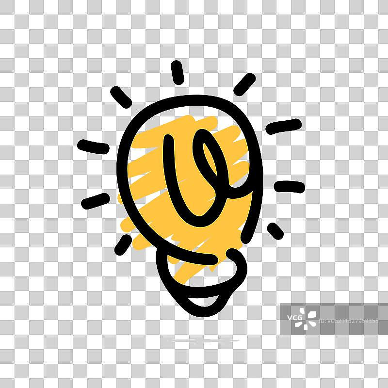 电灯泡图标符号模板涂鸦图片素材