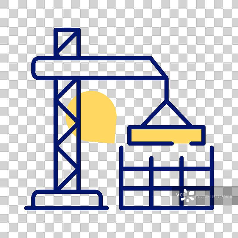 一个设计精美的建筑起重机图标图片素材