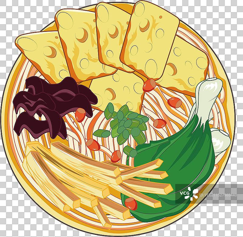 美味的广西柳州螺蛳粉 在螺里装着粉条图片素材