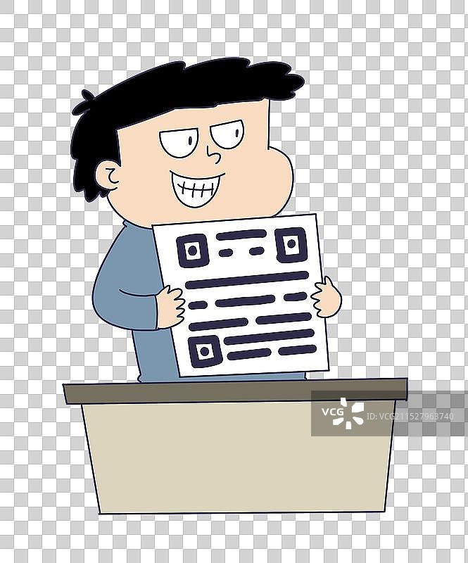 展示二维码的人物图片素材