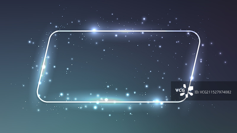 发光的霓虹圆角平行四边形框架图片素材