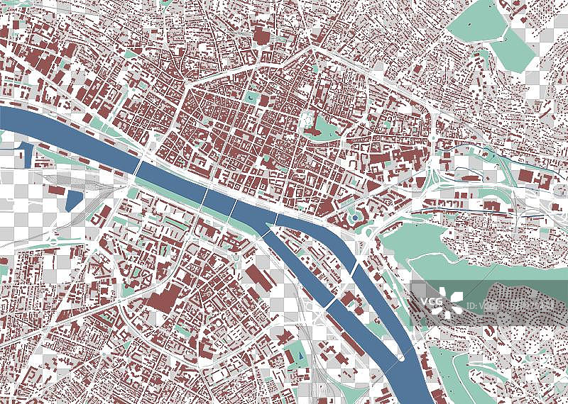 法国鲁昂城市地图街道地图图片素材
