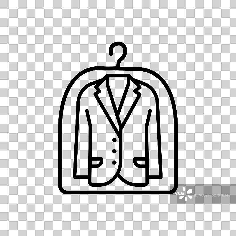 衣物清洗的薄线图标封面图片素材