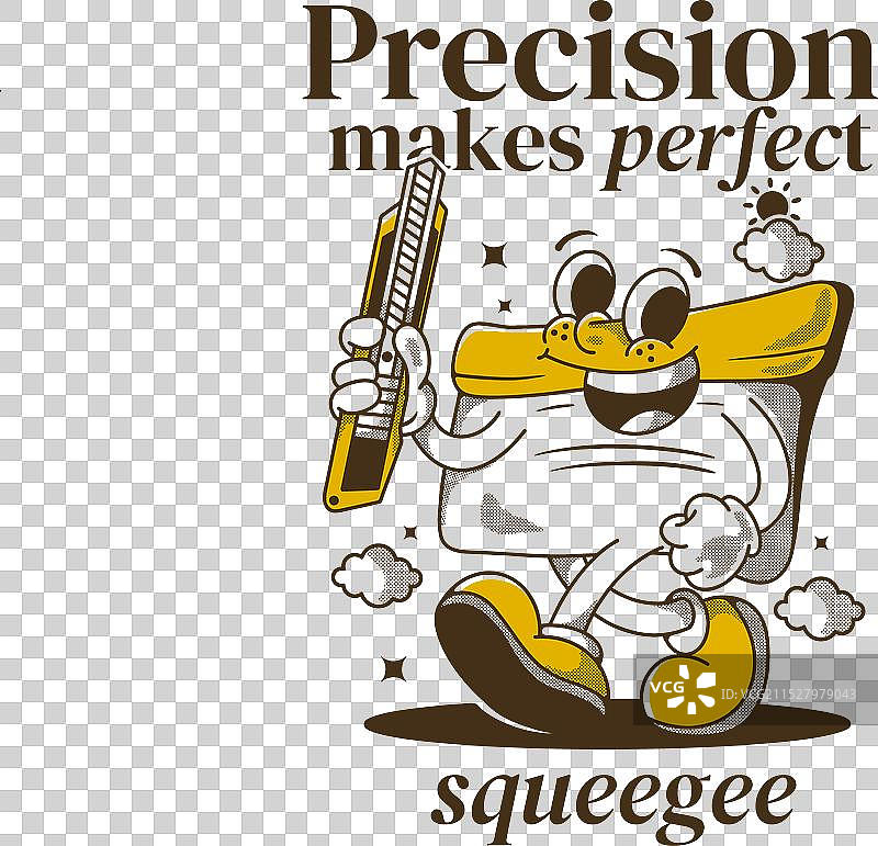 精准使完美的刮水器吉祥物角色图片素材