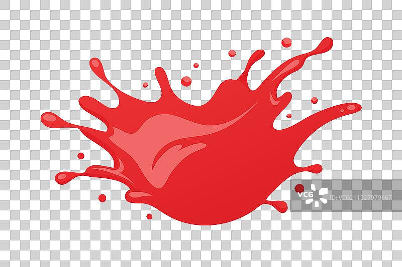 动态捕捉到的鲜艳红色液体飞溅图片素材