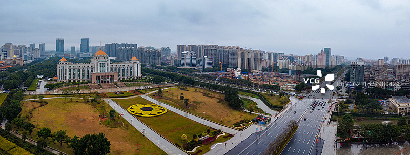 花都区 花都广场 花都人民公园 天贵路 公益路 航拍图片素材