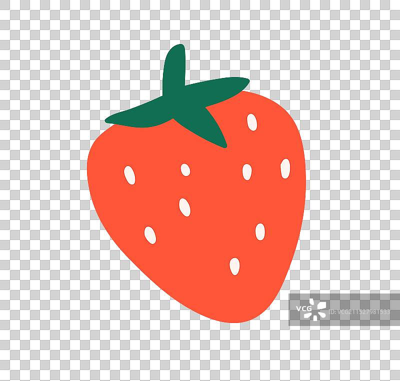 新鲜的红色草莓水果图标，甜美成熟的浆果图片素材