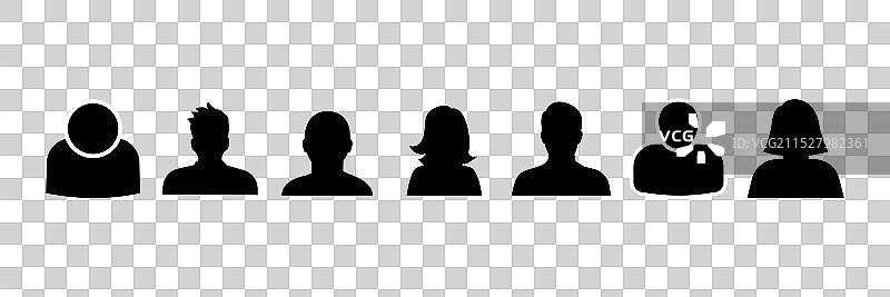 男性和女性头像轮廓的头像图标图片素材