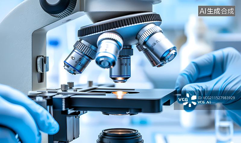 【AI数字艺术】研究研发显微镜实验图片素材