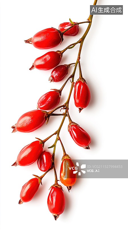 【AI数字艺术】枸杞枝叶上的红果图片素材