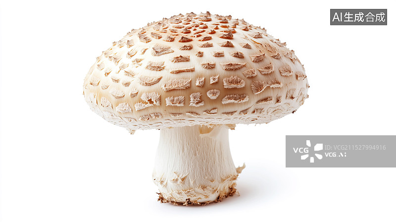 【AI数字艺术】白色背景下的新鲜蔬菜-蘑菇图片素材