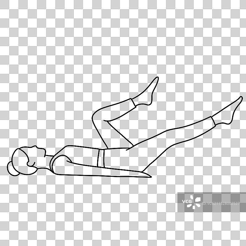 女生瑜伽体式动作形态人体动态简笔画插画元素图片素材